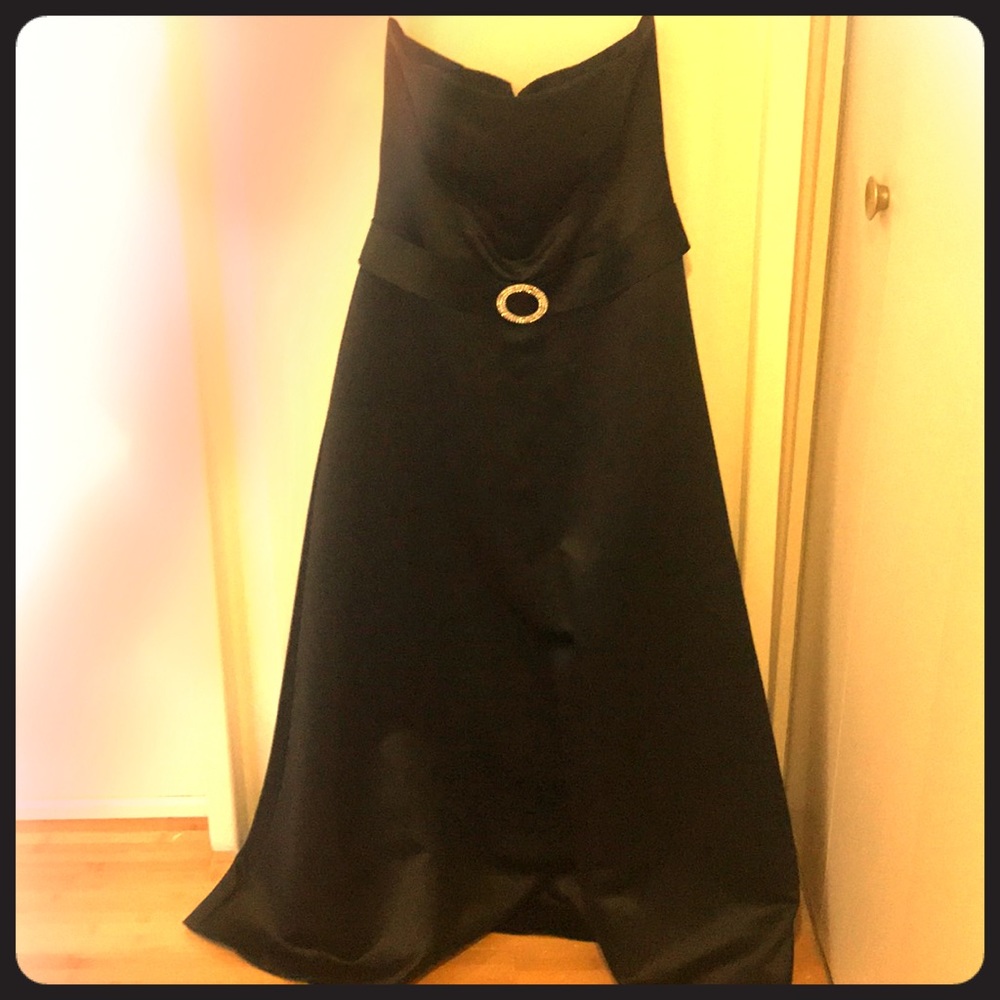 Betsy & Adam Black satin dress